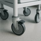 close up of medical cart casters-1