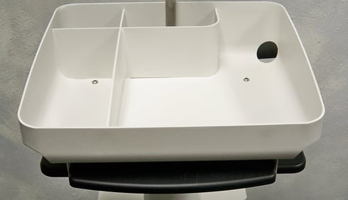 Medical Cart with Rounded Corners for Cleanability 