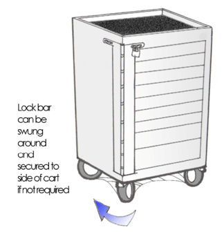 Lock Bar on a Medication Cart