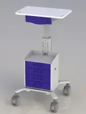 medical-equipment-cart-with-adjustable-height-column