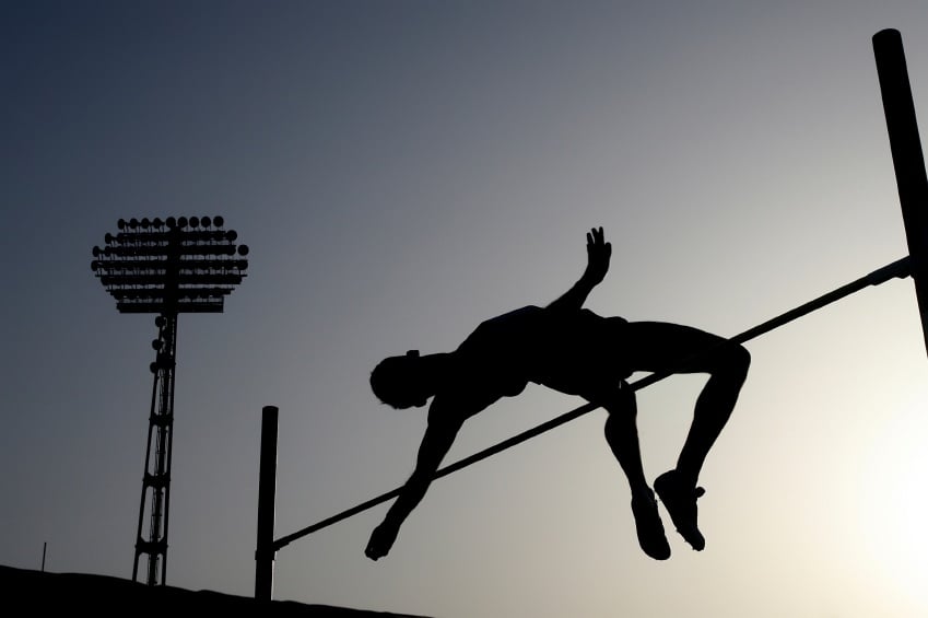 person performing a high jump