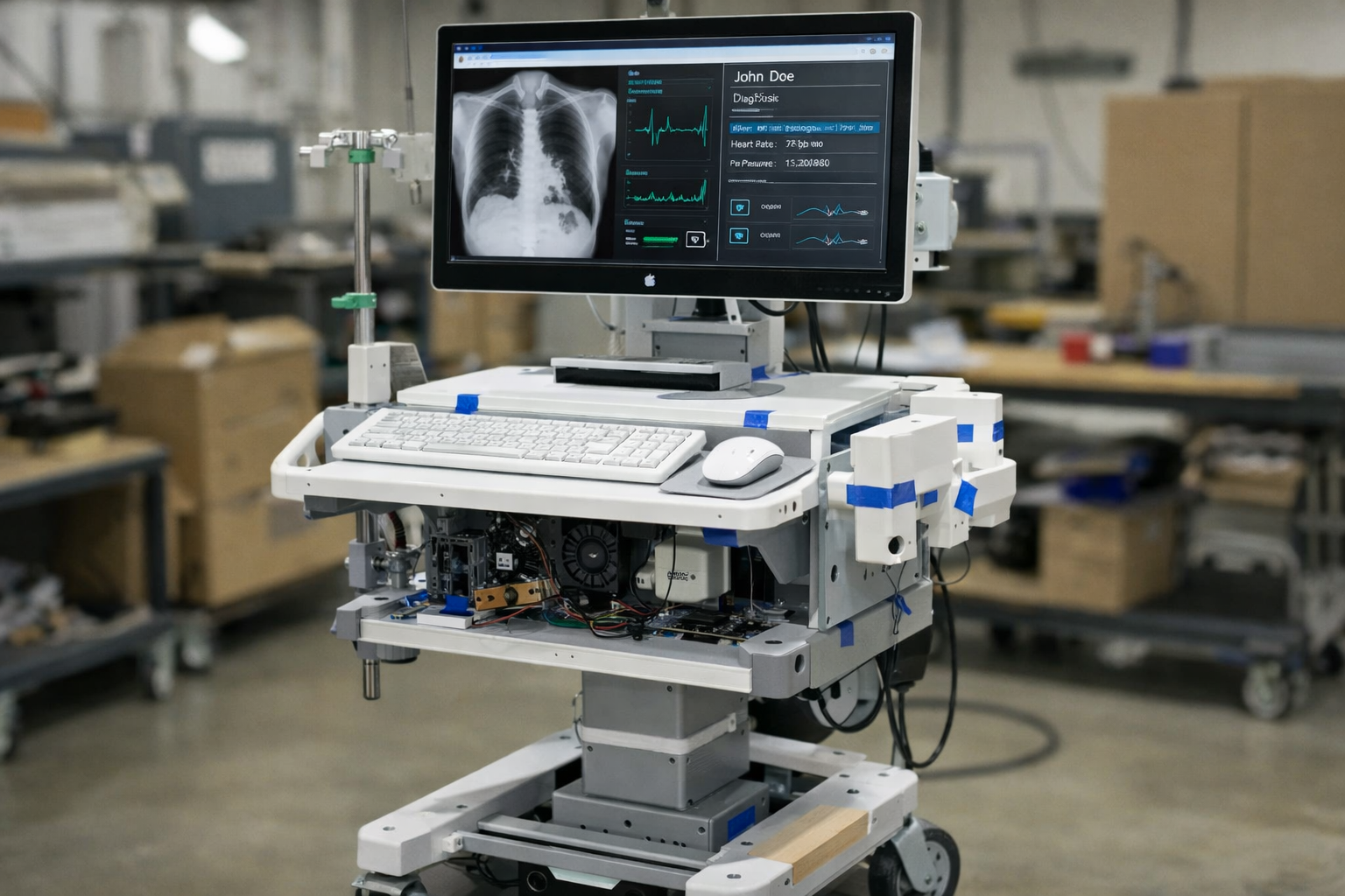 computer on a medical cart