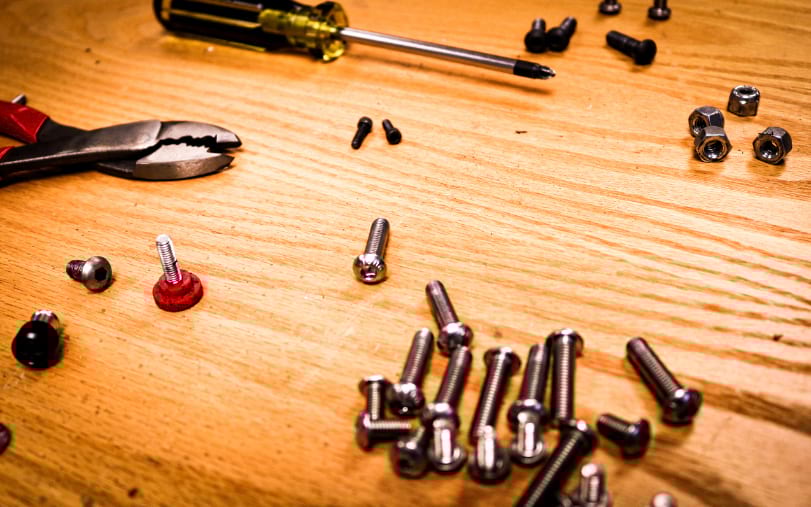 workbench with tools strewn about