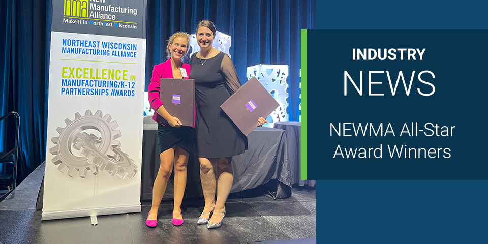 Brittany Thorman and Vanessa Niquette at NEWMA All-Star Dinner ceremony