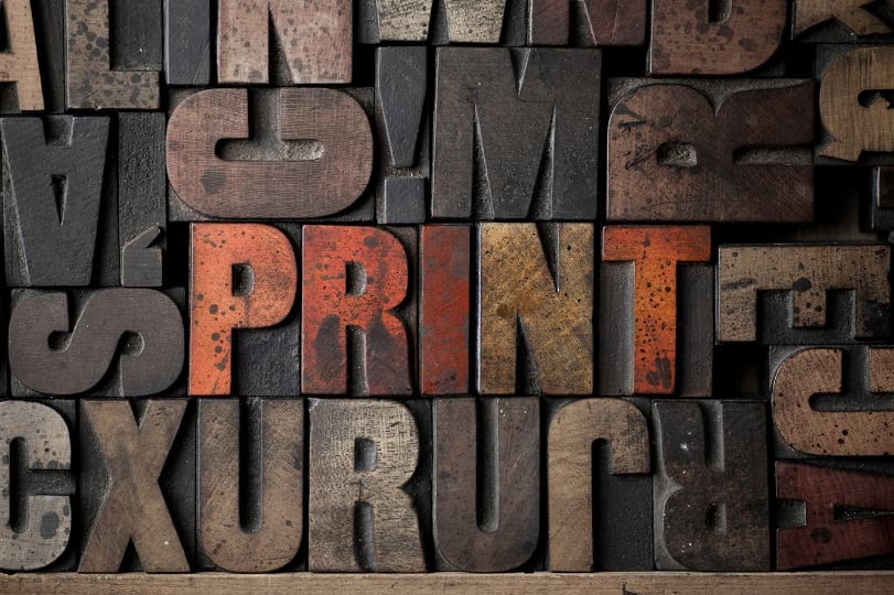 printing blocks spelling print