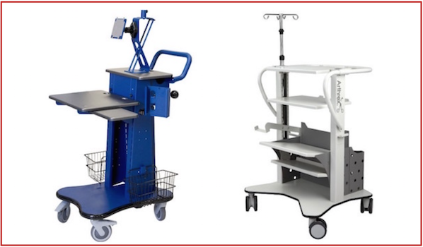 two custom medical carts