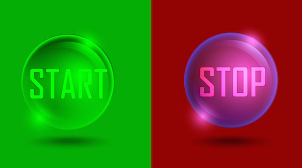 start bubble in green and stop bubble in red