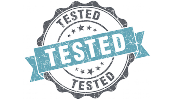 stamp indicated an item has been tested