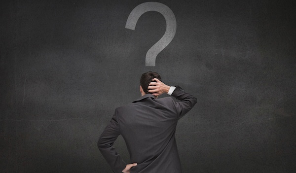 business man asking questions