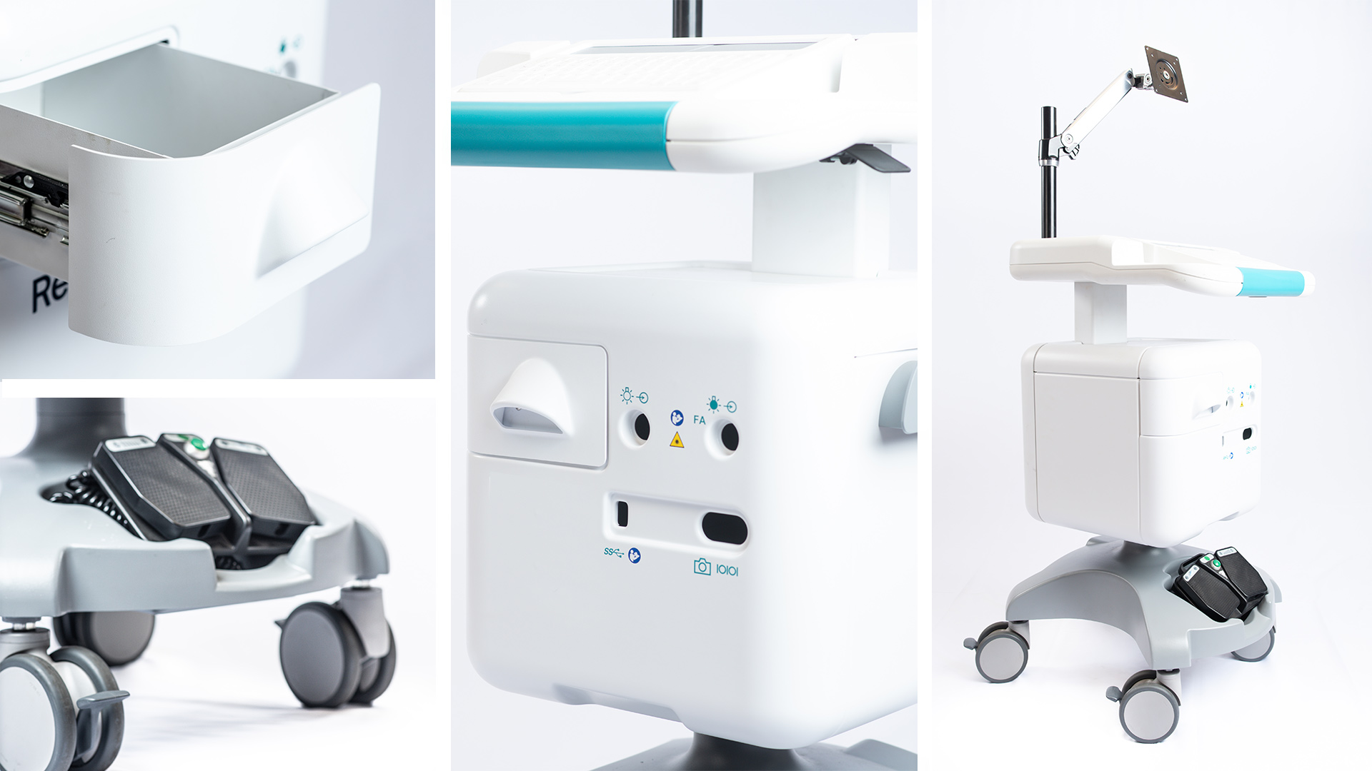 finish option examples on custom medical carts