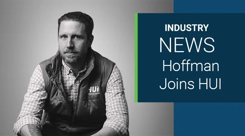 nick hoffman wearing an hui vest next to a caption that reads industry news hoffman joins hui